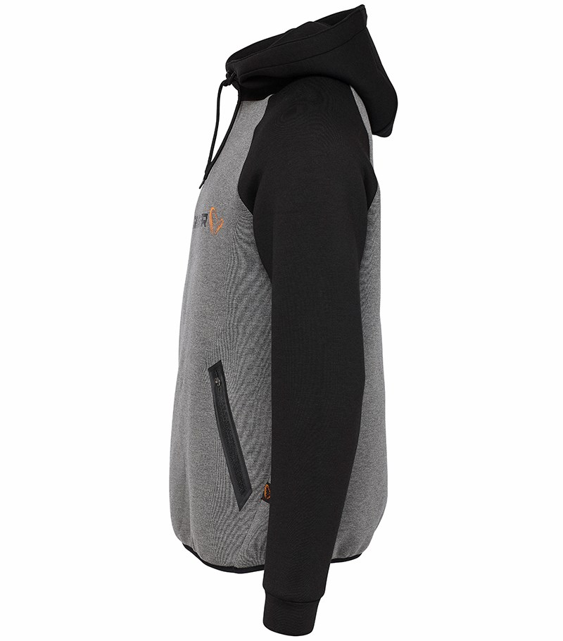 Savage Gear Mikina Tec-Foam Hoodie Dark Grey Melange